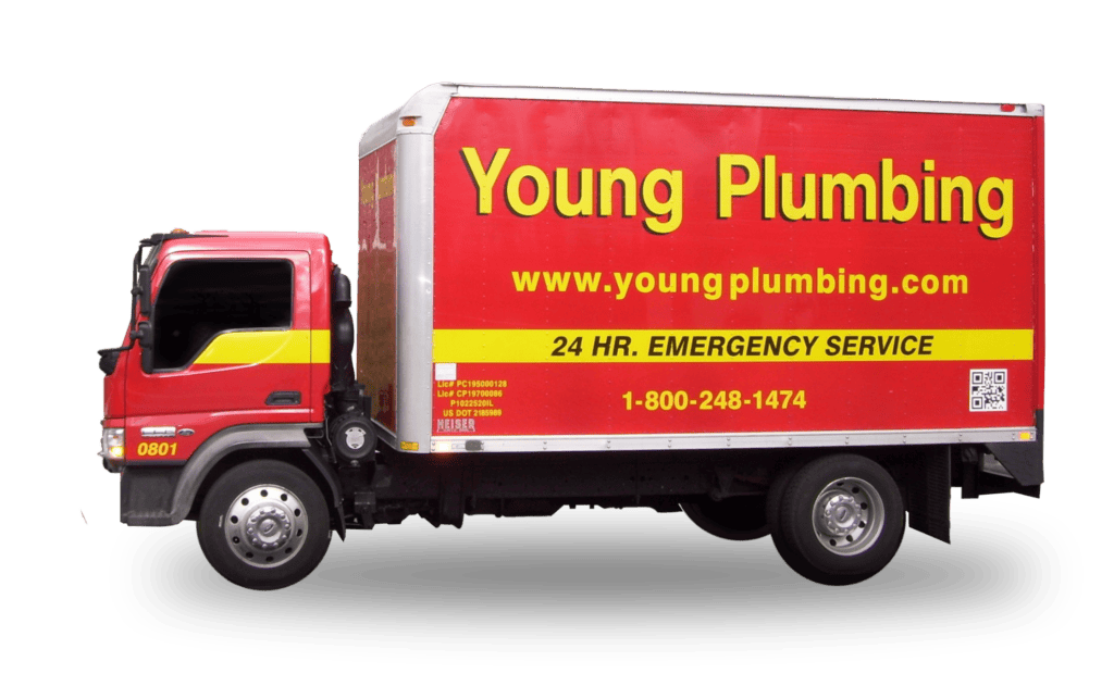 Young Plumbing Corporation, a plumbing company in Gary, IN, service truck image.