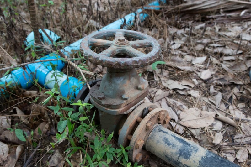 How To Detect a Sewer Line Leak. The water valve on the pipe.