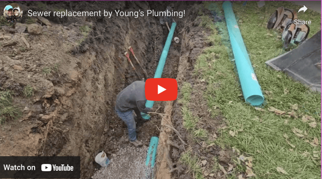 Young Plumbing's expert plumbers working on a sewer replacement in Gary, IN.